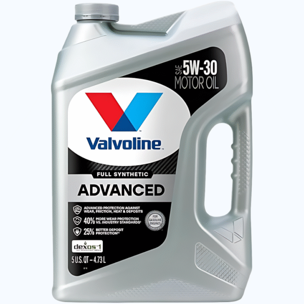 Valvoline Advanced Full Synthetic SAE 5W-30 Motor Oil 5 QT – High Mileage and New Engine Protection