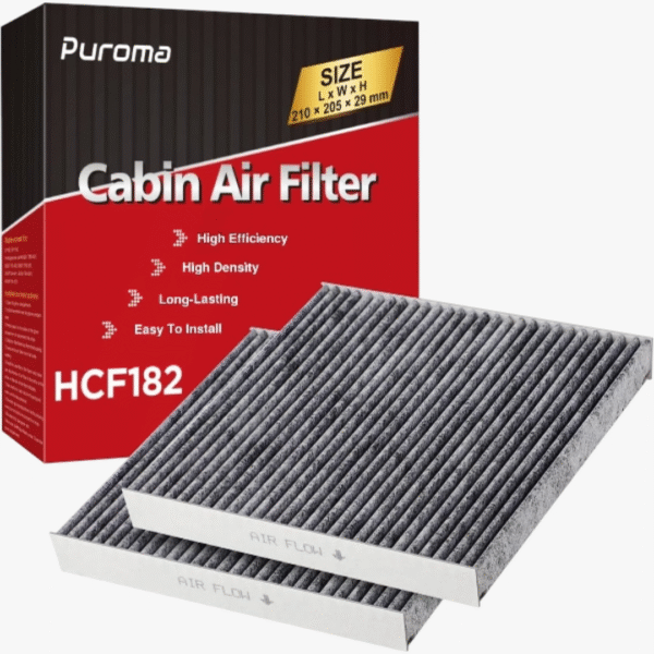 Puroma 2‑Pack Cabin Air Filter (CP182 / CF11182) – Activated Charcoal Layer